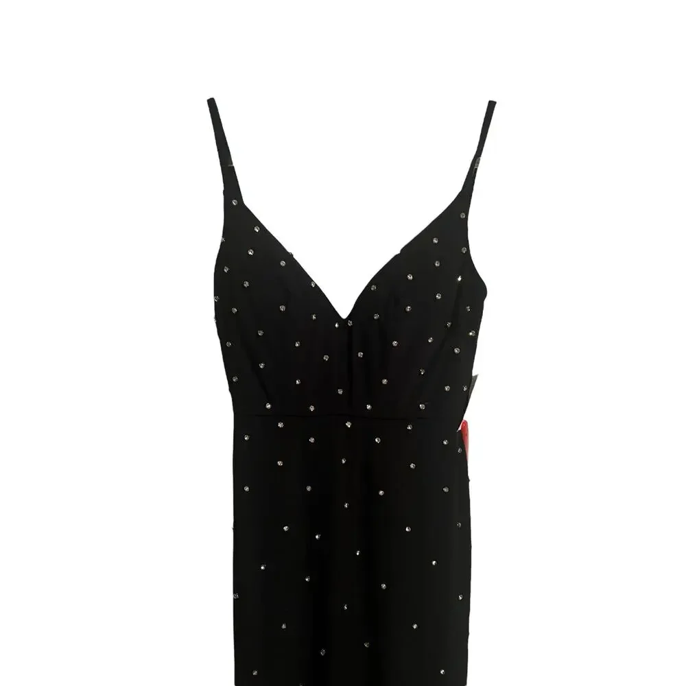 Ieena Mac Duggal Rhinestone Embellished V-Neck Gown Size 2 NWT $298 70232 - Picture 4 of 7